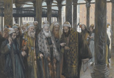 The Chief Priests Take Counsel Together, illustration from The Life of Our Lord Jesus Christ by James Jacques Joseph Tissot
