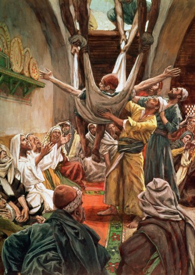 The Palsied Man Let Down Through the Roof by James Jacques Joseph Tissot