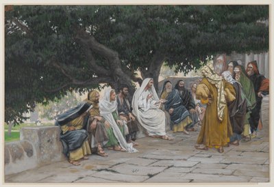 The Pharisees and the Sadducees Come to Tempt Jesus, illustration from The Life of Our Lord Jesus Christ by James Jacques Joseph Tissot