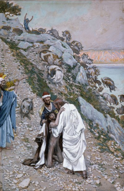 The Swine Driven into the Sea, Illustration for The Life of Christ by James Jacques Joseph Tissot