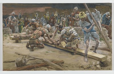 The nail for the Feet, illustration from The Life of Our Lord Jesus Christ by James Jacques Joseph Tissot