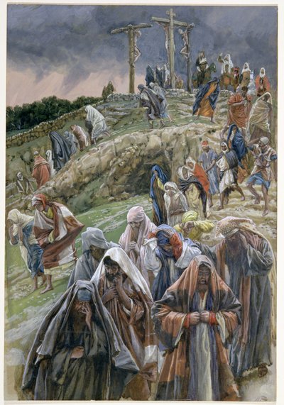 The people, beholding the things that were done, smote their breasts, illustration for The Life of Christ, c.1886-96 by James Jacques Joseph Tissot