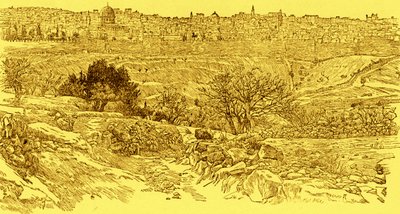 Old City of Jerusalem seen from Mount of Olives by James Jacques Joseph after Tissot