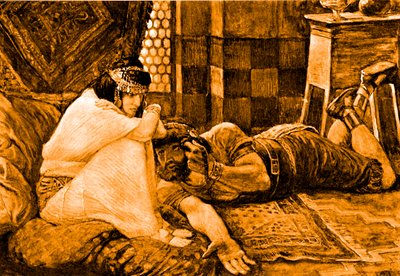 Samson Reveals His Secret to Delilah by James Jacques Joseph after Tissot