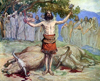 Saul Sacrifices the Oxen by James Jacques Joseph after Tissot