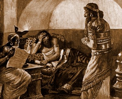 The Chronicles are Read to Ahasuerus by James Jacques Joseph after Tissot