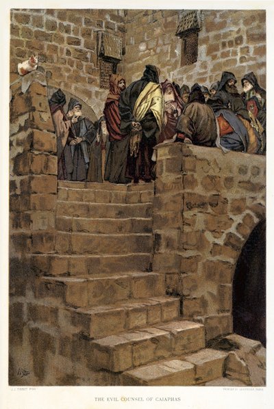 The Evil Counsel of Caiaphas by James Jacques Joseph after Tissot