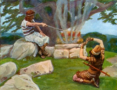 The Angel Puts Fire on the Altar of Gideon by James Jacques Joseph after Tissot