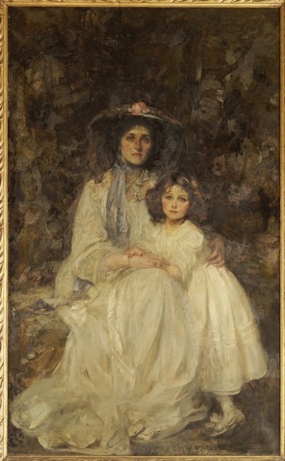 Lady Dickson-Poynder and her Daughter Joan, c.1905 by James Jebusa Shannon