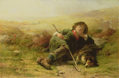 A Shepherd Boy and His Sheep Dog Neglecting Their Duty by James John Hill