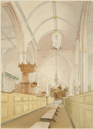 Interior of Temple Church, looking East by James Johnson