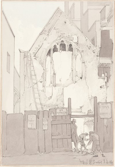 The Discovery of an East Window of All Saints’ Church, behind High Street, Bristol by James Johnson
