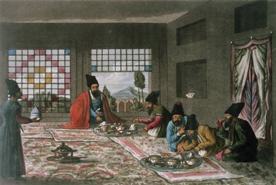 A Persian Breakfast, Engraved by Theodore H.A. Fielding by James Justinian (after) Morier