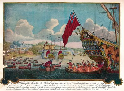 The Landing of Troops from New England on the Island of Cape Breton to Attack Louisbourg by James L. Brooks