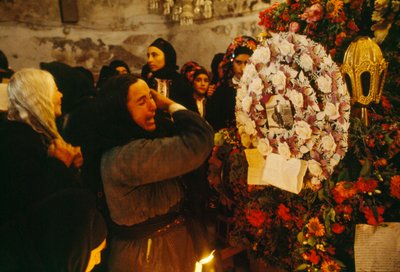 Grief Pours Forth on Good Friday as Women Mourn for Dead Loved Ones, Olimbos, Karapti by James L Stanfield