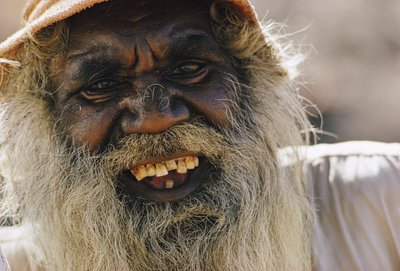 Portrait of an Australian Aborigine man, Marble Bar, Western Australia by James L Stanfield