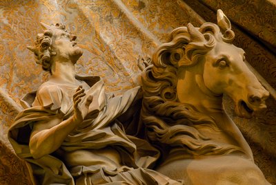 Roman Emperor Constantine is sculpted in stone by the Baroque artist Bernini by James L Stanfield