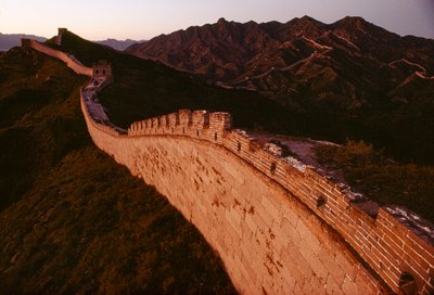 The Great Wall winds across the ridges of the Jundu Mountains, part of the Yan Mountains by James L Stanfield