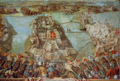 Fresco portraying the 1565 Turkish siege of Malta by James L Stanfield