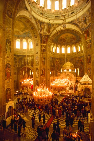 Tourists Predominate Services at the Alexander Nevski Cathedral, Sofia, Bulgaria by James L Stanfield