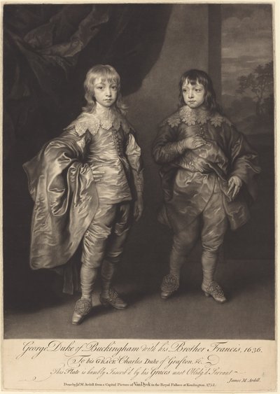 George Duke of Buckingham with his Brother Francis by James MacArdell after Sir Anthony van Dyck