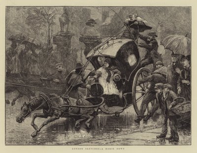 London Sketches, a Horse down by James Macbeth