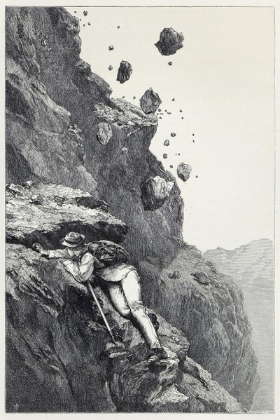 A Cannonade on the Matterhorn, from Scrambles Amongst the Alps in the Years 1860-69, Published 1871 (engraving) by James Mahoney