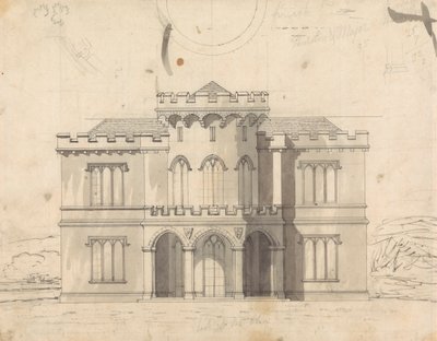 Preparatory Drawing for Design 10, Plate 7 for A Collection of Designs for Rural Retreats by James Malton