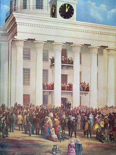 Inauguration of Jefferson Davis at Senate House, Montgomery, Alabama by James Massolon