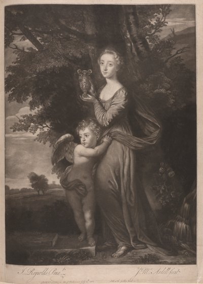 Miss Gravile (Frances Anne Greville and her brother as "Hebe and Cupid") by James McArdell