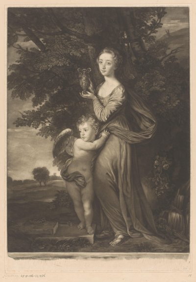 Portrait of Frances Anne Greville and Henry Francis Greville as Hebe and Cupid by James McArdell