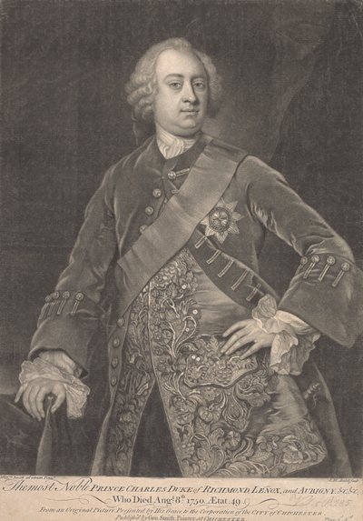 Prince Charles, 2nd Duke of Richmond, Lenox and Aubigny by James McArdell