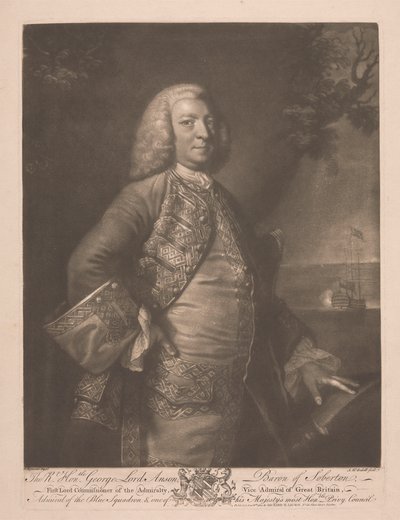 The Right Honorable George Lord Anson by James McArdell