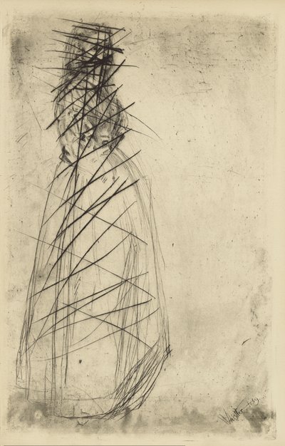 Impressions from cancelled plates by Whistler - Fumette Standing by James Abbott McNeill Whistler