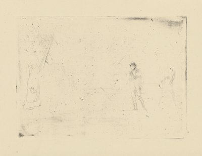 Impressions from cancelled plates by Whistler - Two Figures by James Abbott McNeill Whistler