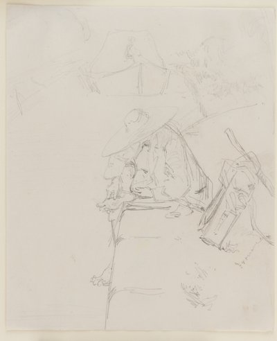 A Man Seated on the Edge of a Wall by James Abbott McNeill Whistler