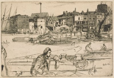 Black Lion Wharf, from the Thames Set by James Abbott McNeill Whistler