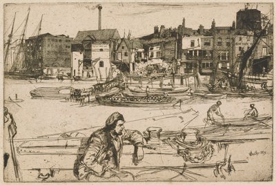 Black Lion Wharf, from the Thames Set by James Abbott McNeill Whistler