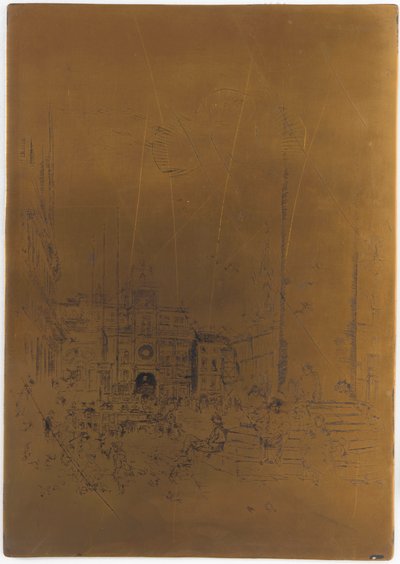 Cancelled Printing Plate for The Piazzetta by James Abbott McNeill Whistler