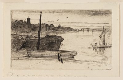 Chelsea Bridge and Church by James Abbott McNeill Whistler