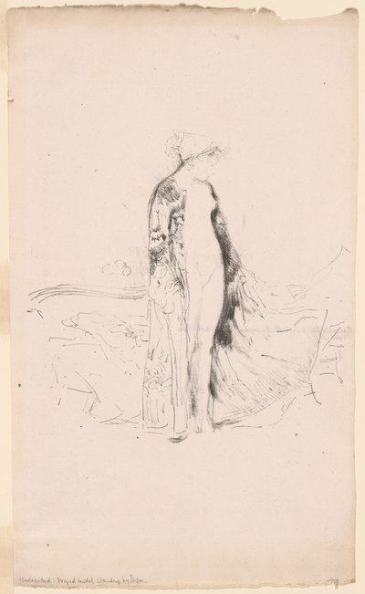 Draped Model, Standing by a Sofa by James Abbott McNeill Whistler