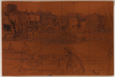 Etching Plate: Black Lion Wharf by James Abbott McNeill Whistler
