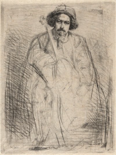 J. Becquet, Sculptor (The Fiddler), from the Thames Set (A Series of Sixteen Etchings of Scenes on the Thames and Other Subjects) by James Abbott McNeill Whistler