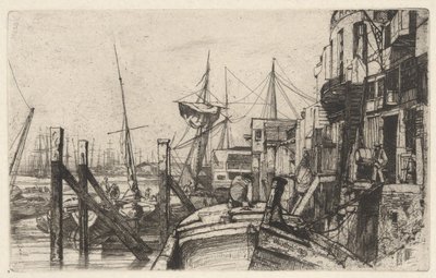 Limehouse, from the Thames Set (A Series of Sixteen Etchings of Scenes on the Thames and Other Subjects) by James McNeill Whistler
