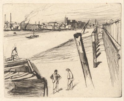 Millbank, from the Thames Set (A Series of Sixteen Etchings of Scenes on the Thames and Other Subjects) by James Abbott McNeill Whistler