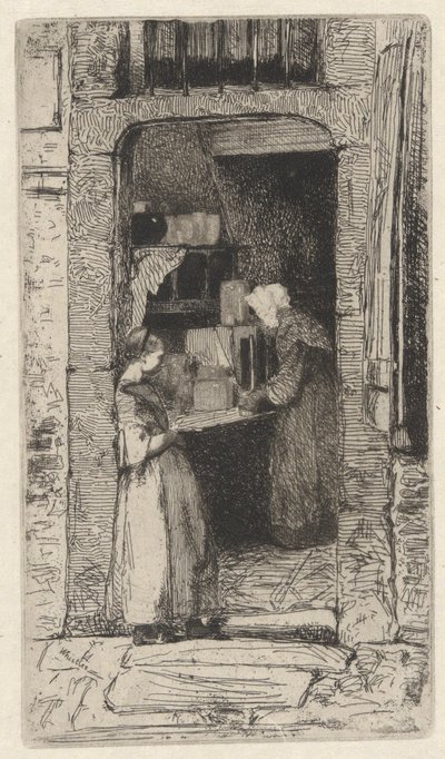 Mustard Woman, one of twelve etchings from nature by James Abbott McNeill Whistler