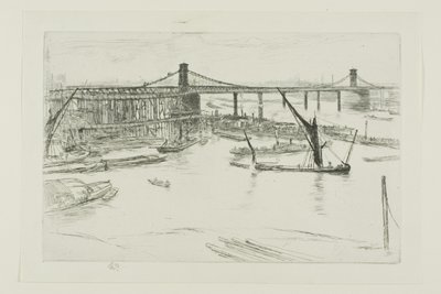 Old Hungerford Bridge by James Abbott McNeill Whistler