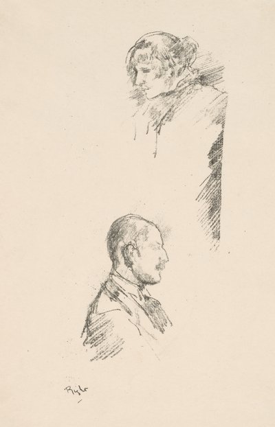 Sketches of Miss Philip and Mr. A. Studd by James Abbott McNeill Whistler