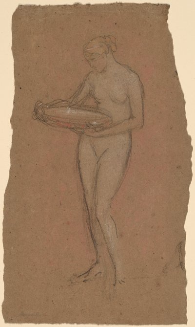 Standing Female Nude Holding a Bowl by James Abbott McNeill Whistler