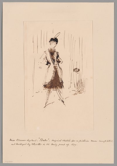 Study for "The Blue Girl: Portrait of Miss Elinor Leyland" by James McNeill Whistler